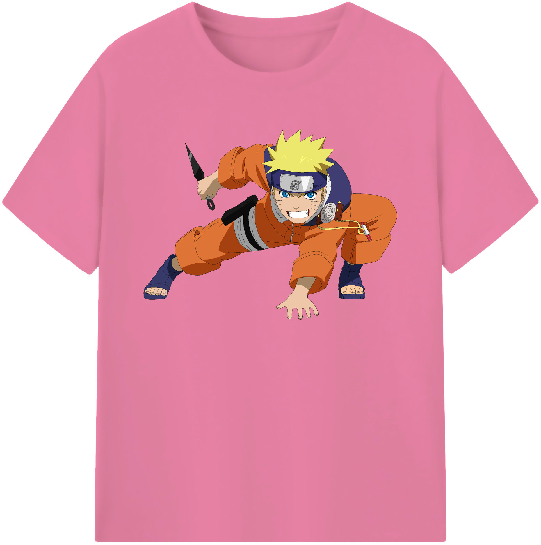 （画像用） NARUTO -ナルト- うずまき ナルト Uzumaki Naruto 綿100％半袖Tシャツ（フロントプリント）